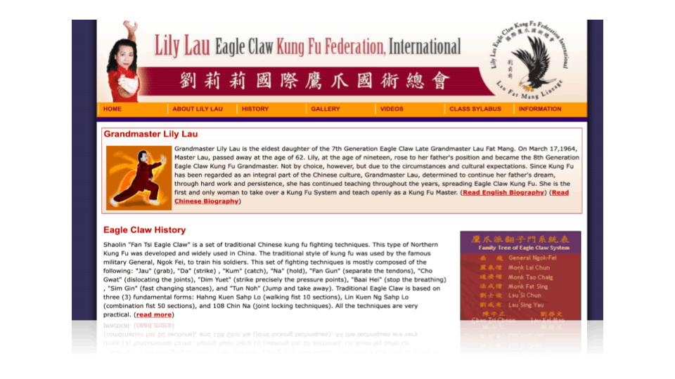 Lily Lau Eagle Claw Kung Fu Federation International